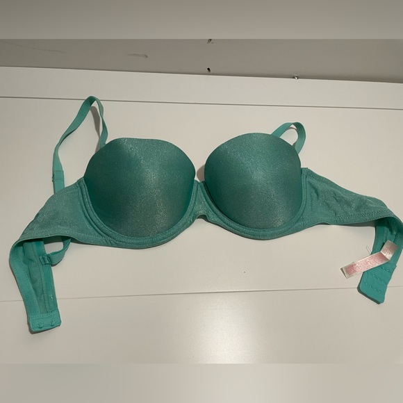 PINK Victoria's Secret Other - PINK Victoria's Secret Brand Push Up Green Shimmery Underwire Bra 36B